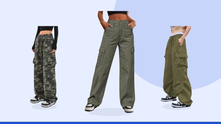 Best wide leg cargo pants – Eddoyee Cargo Pants for Women Wide Leg Baggy