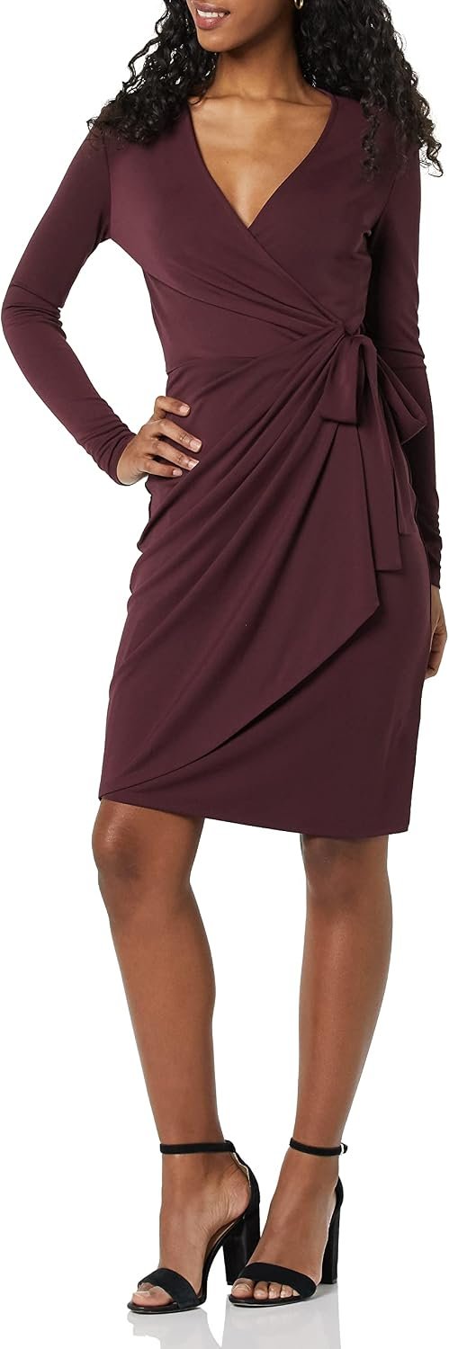 Best wrap dress – Amazon Essentials Women's Long Sleeve Classic Wrap Dress,